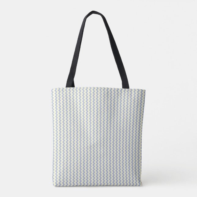 Bolsa Tote Padrão pequeno de quevon creme azul claro (Verso)