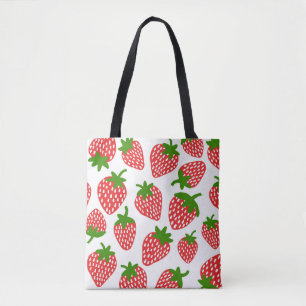 Bolsa Tote Padrão perfeito de Strawberrie. Ilustração Vint