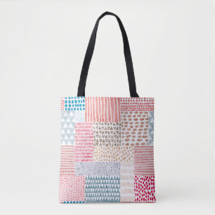 Bolsa Tote Padrão perfeito e bonito no estilo de patch. D si