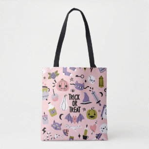 Bolsa Tote Padrão perfeito para o Halloween com um carro fof