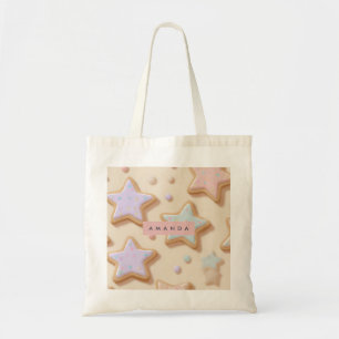 Bolsa Tote Padrão Personalizado de Cookies Estrelados de Past