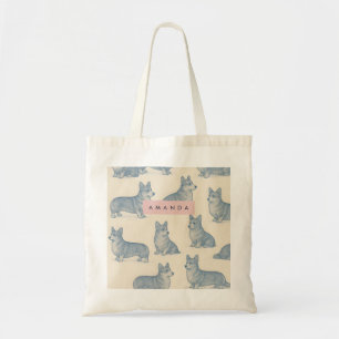 Bolsa Tote Padrão Personalizado de Corgi Adorável