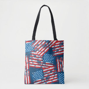 Bolsa Tote Padrão Pintado de Bandeira Americana Incomodada