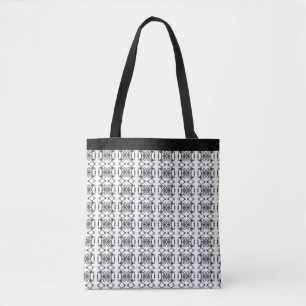 Bolsa Tote Padrão preto e branco moderno