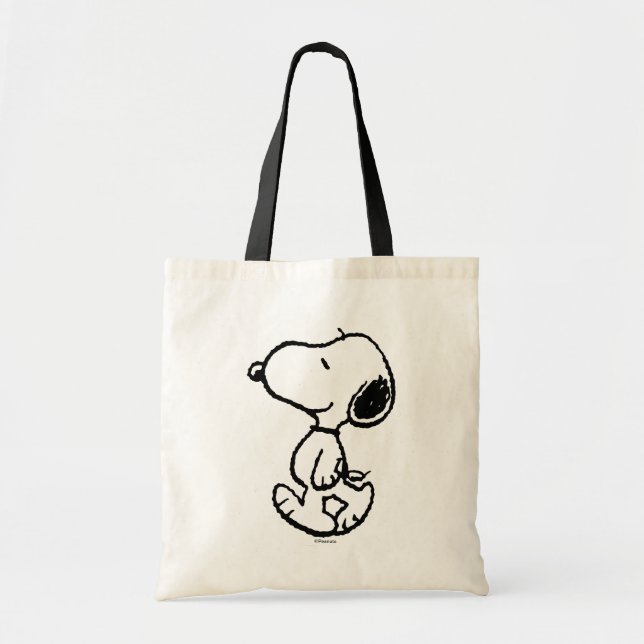 Bolsa Tote Padrão preto e magenta do snoopy (Frente)