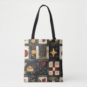 Bolsa Tote Padrão Primitivo de Filtro de Outono Colheita de