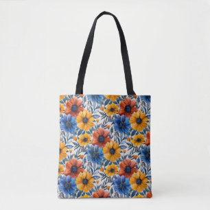 Bolsa Tote Padrão retro de moda russa floral