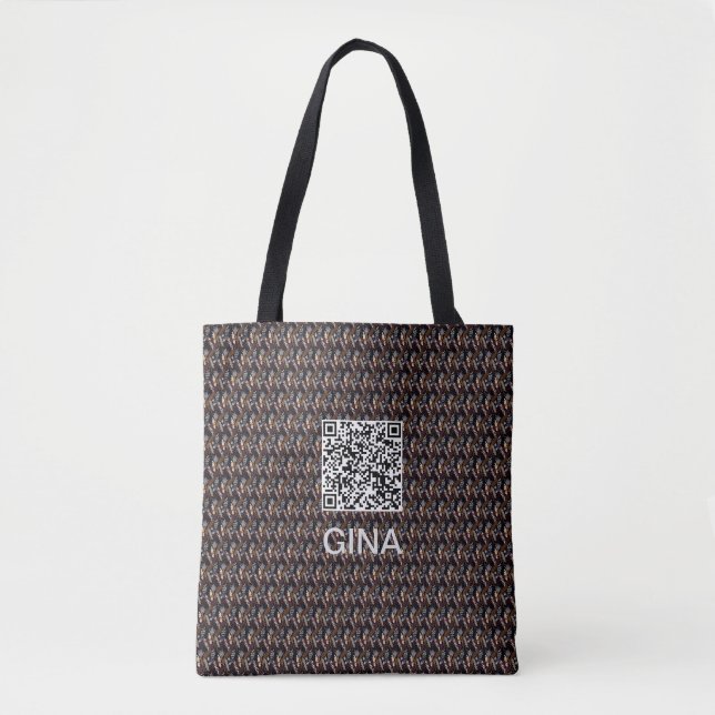 Bolsa Tote Padrão Retro Moderno Personalizado (Frente)