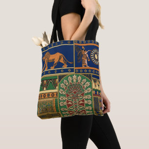 Bolsa Tote Padrão retroativo assírio