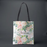 Bolsa Tote padrão romântico das flores aquáticas<br><div class="desc">saco personalizado de flores de aquarela</div>