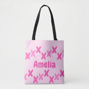 Bolsa Tote Padrão rosa personalizado