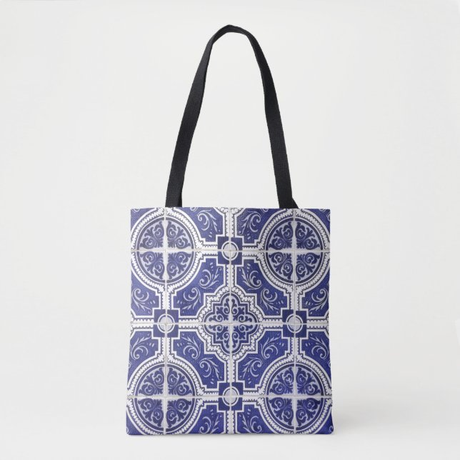Bolsa Tote Padrão Russo de Azulejos Portugueses - Azulejo (Frente)