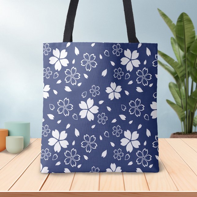 Bolsa Tote Padrão Sakura Azul (Criador carregado)