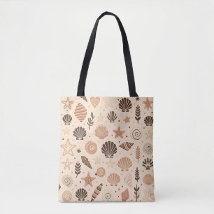 Bolsa Tote Padrão Seashell Sem Costura