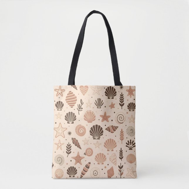 Bolsa Tote Padrão Seashell Sem Costura (Frente)