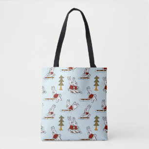 Bolsa Tote Padrão sem costura com coelhos diferentes nos tre