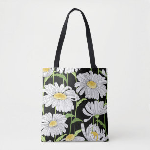 Bolsa Tote padrão sem costura com flores de verão