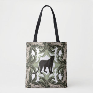 Bolsa Tote Padrão sem costura com folhas e animais tropicais