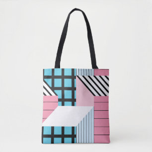 Bolsa Tote Padrão sem costura com formas geométricas de abs