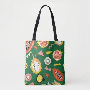 Bolsa Tote Padrão sem costura com frutas tropicais