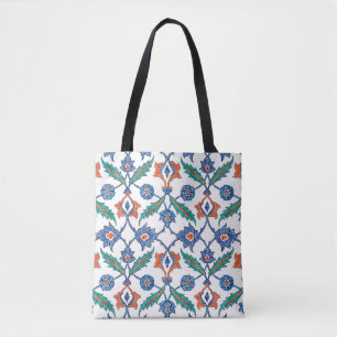 Bolsa Tote Padrão sem costura com ornamento floral me imitan