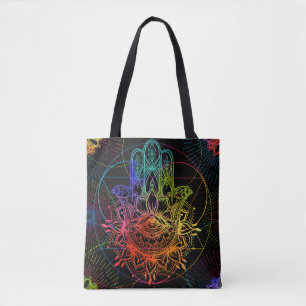 Bolsa Tote Padrão sem costura com presunto desenhado à mão
