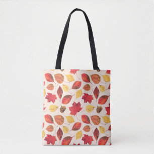 Bolsa Tote Padrão sem costura criado de folhas isoladas reai