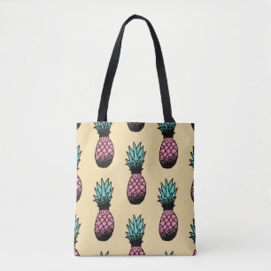 Bolsa Tote Padrão sem costura de abacaxi desenhado manualmen