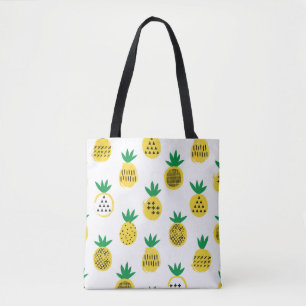 Bolsa Tote Padrão sem costura de abacaxi. Design.