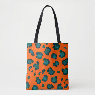 Bolsa Tote Padrão sem costura de aquarela com pele-leopardo.