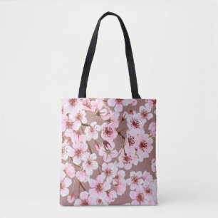 Bolsa Tote Padrão sem costura de aquarelas feito de cereja f