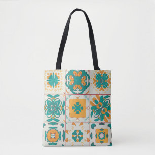 Bolsa Tote Padrão sem costura do 9 abstrato arábico de inclin