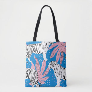 Bolsa Tote Padrão sem costura do Tigre,fundo animal selvagem