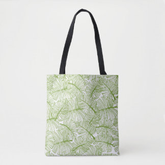 Bolsa Tote Padrão sem costura Monstera deixa o fundo. Flora