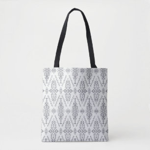 Bolsa Tote padrão sem costura vintage em estilo étnico. Tre