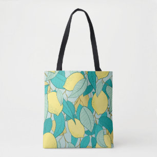 Bolsa Tote padrão sem descontinuidades com jardim de limão 