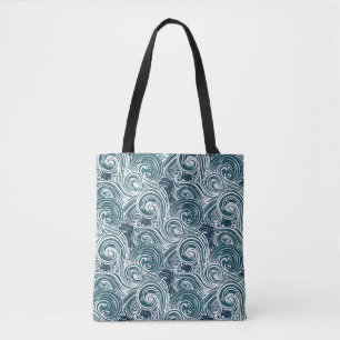 Bolsa Tote Padrão sem descontinuidades das ondas do mar
