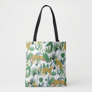 Bolsa Tote padrão sem descontinuidades de leopardos na selva