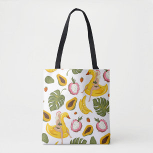 Bolsa Tote Padrão sem descontinuidades de verão com fru ex