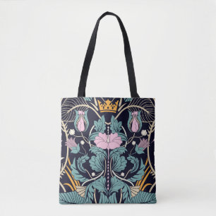 Bolsa Tote Padrão sem descontinuidades de vintagem floral. F