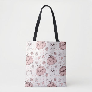 Bolsa Tote Padrão sem soldadura do Pastel Pink Halloween (2)