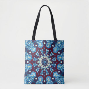 Bolsa Tote Padrão simétrico colorido de aquarelas de fusão