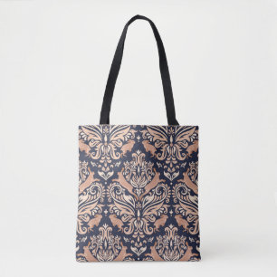 Bolsa Tote Padrão simétrico sem soldadura no estilo Damask.