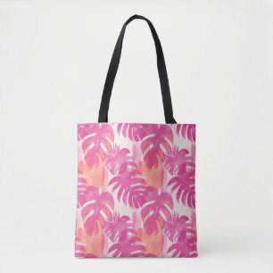 Bolsa Tote Padrão simples de abstrato com folhas de monstera,