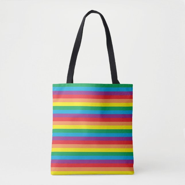 Bolsa Tote Padrão Simplesmente Arco-Íris (Frente)