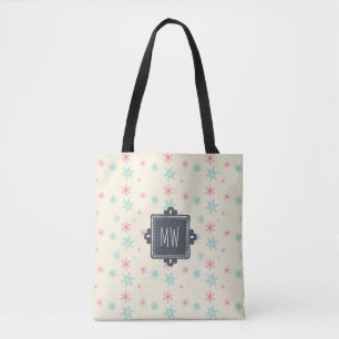 Bolsa Tote Padrão Snowflake Com Rico Quadrado Personalizado