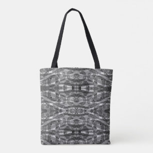 Bolsa Tote Padrão Texturizado Preto E Branco