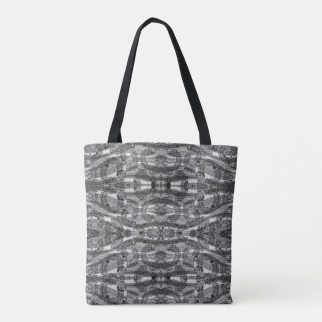 Bolsa Tote Padrão Texturizado Preto E Branco (Verso)