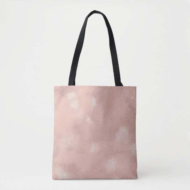 Bolsa Tote Padrão Texturizado Rosa Suave (Frente)