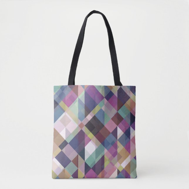 bolsa tote padrão tons escuros geométricos (Frente)